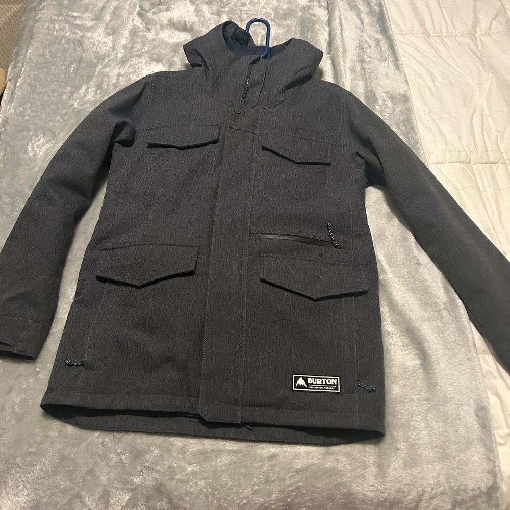 Burton Men's Dark Gray Hooded Snowboard Jacket